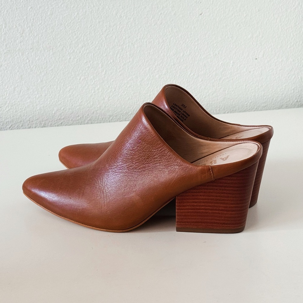 Able Global Rojas Pointed Toe Leather Mules Cognac - Picture 2 of 5